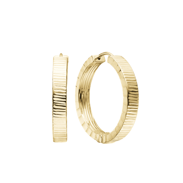 Facet creoler 25mm, forg sølv, fra aagaard