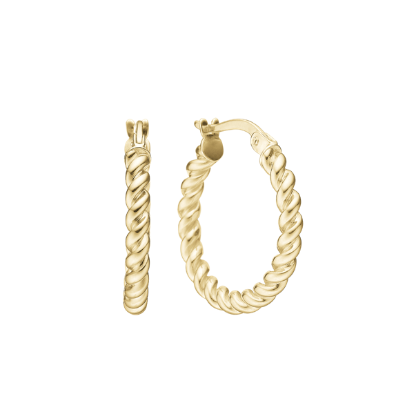 Snoede creoler 20mm, forg sølv, fra aagaard