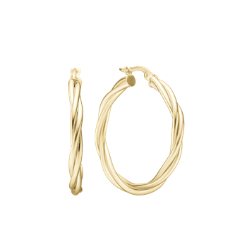 Snoede creoler 30mm forg sølv, fra aagaard