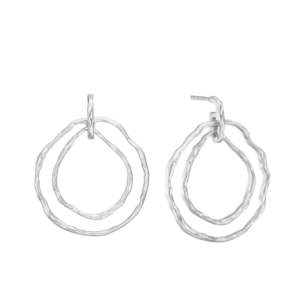 To cirkler, øreringe, sølv, fra aagaard