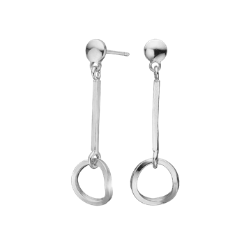 Ørehænger oval, sølv, fra aagaard