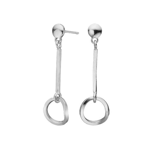 Ørehænger oval, sølv, fra aagaard