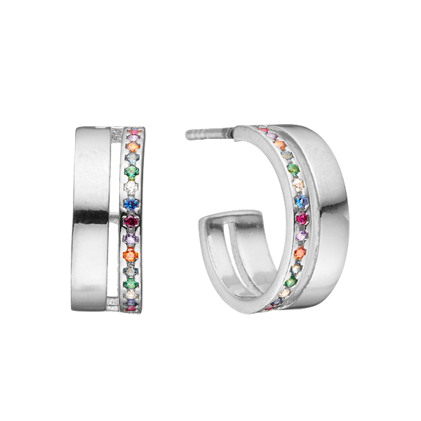 Halvcreol kulørte cz 16mm, sølv, fra aagaard