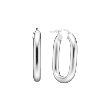 Creoler ovale, sølv 28x19mm, 4mm tråd, fra aagaard