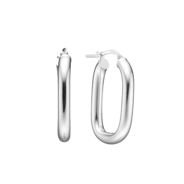 Creoler ovale, sølv 28x19mm, 4mm tråd, fra aagaard