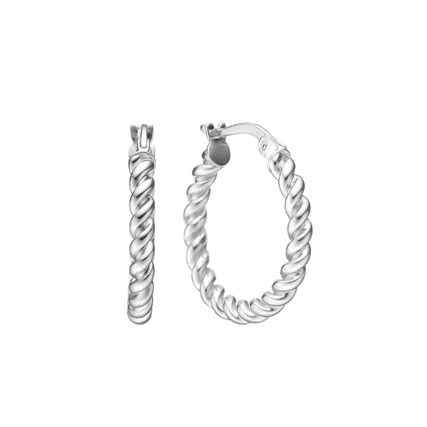 Snoede creoler 20mm, sølv, fra aagaard