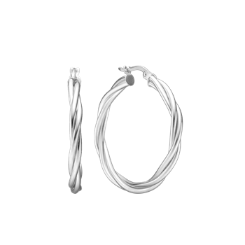 Snoede creoler 30mm sølv, fra aagaard