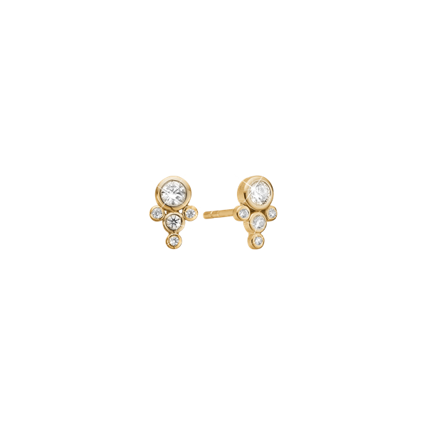 Ørestikker, 8kt guld m/10 cz, fra aagaard