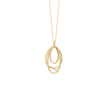 Halskæde, 14kt guld m/ 1 x 0,03 ct diama, fra aagaard