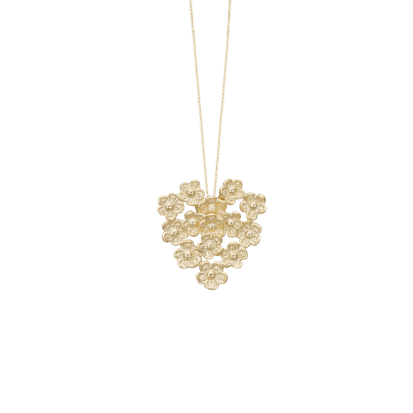 Halskæde, 8kt, blomster, fra aagaard