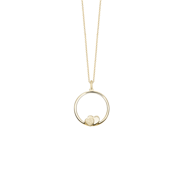 Halskæde, 8kt, cirkel hjerte, fra aagaard