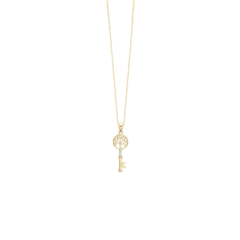 Halskæde, 8kt, livets træ nøgle, fra aagaard