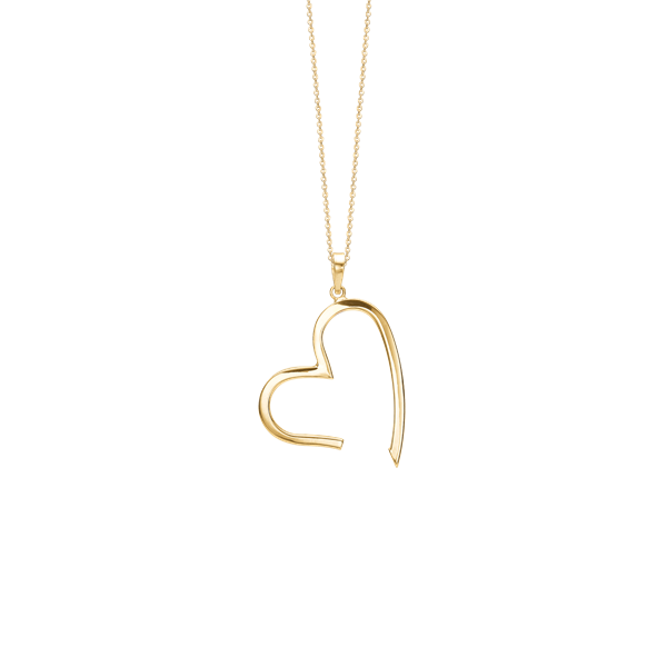 Halskæde, 8kt, hjerte, fra aagaard