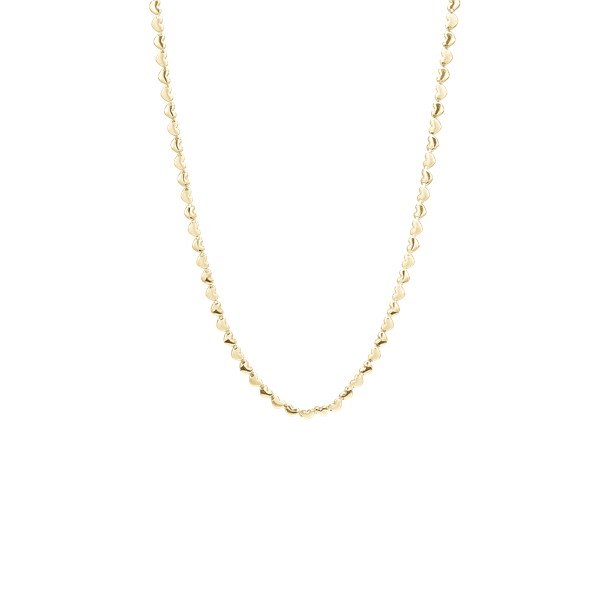 Halskæde 8kt, hjerter, 45 cm, fra aagaard