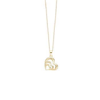 Halskæde 8kt, 3-hjerter, 45 cm, fra aagaard