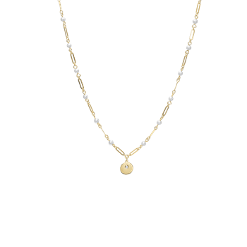 Halskæde 8kt, ferskvandsperler/led, 45 c, fra aagaard