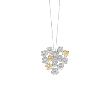 Halskæde, 8kt/sølv, blomster, fra aagaard