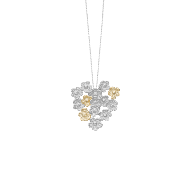 Halskæde, 8kt/sølv, blomster, fra aagaard