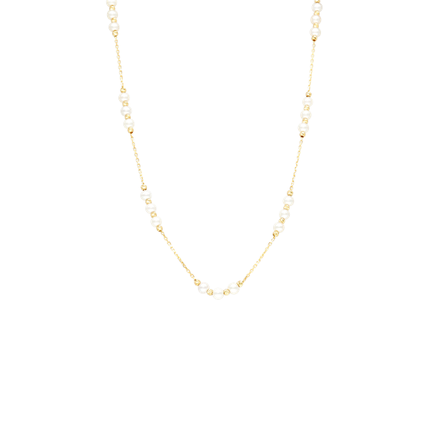 Halskæde med kugler og perler fra Aagaard, 42 cm