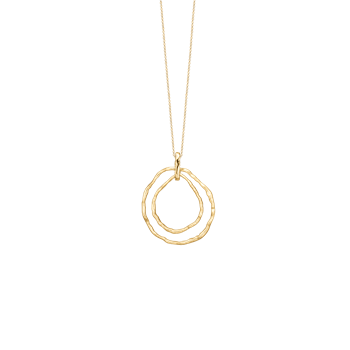 Halskæde, to cirkler,forg sølv, fra aagaard