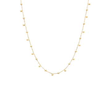 Halskæde kugler, forg, 40+5 cm, fra aagaard