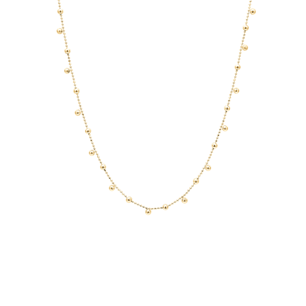 Halskæde kugler, forg, 40+5 cm, fra aagaard