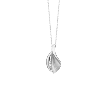 Halskæde m/cz, sølv, fra aagaard