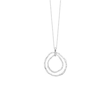 Halskæde, to cirkler, sølv, fra aagaard