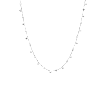 Halskæde kugler, sølv, 40+5 cm, fra aagaard