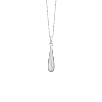 Halskæde, drop sandblast, sølv 45cm, fra aagaard