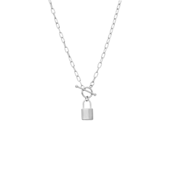 Halskæde padlock 12x8mm, fra aagaard