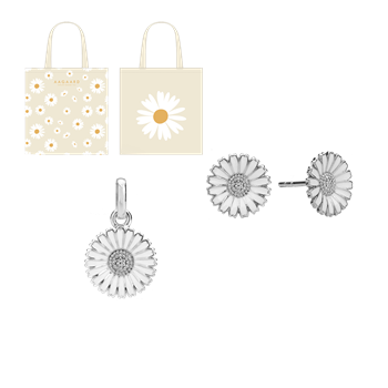 Marguerit sæt i Sølv, fra Aagaard