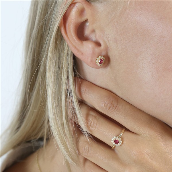 Ring, 8k, rubin/diamanter, fra aagaard