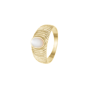 Ring, perlemor, forg sølv, fra aagaard