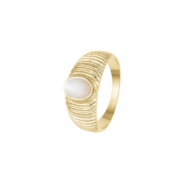 Ring, perlemor, forg sølv, fra aagaard
