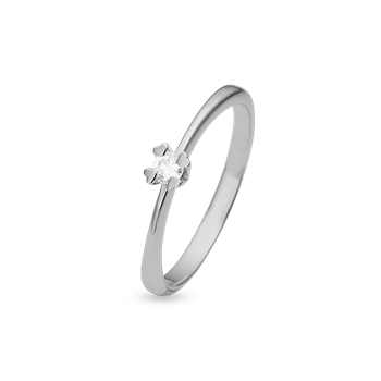 Mary ring 8k, hv lg diam 0,10ct w/vs, fra aagaard