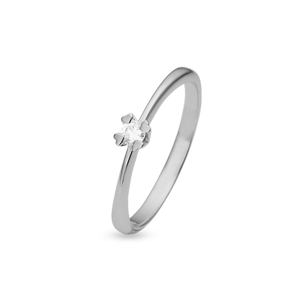 Mary ring 8k, hv lg diam 0,10ct w/vs, fra aagaard