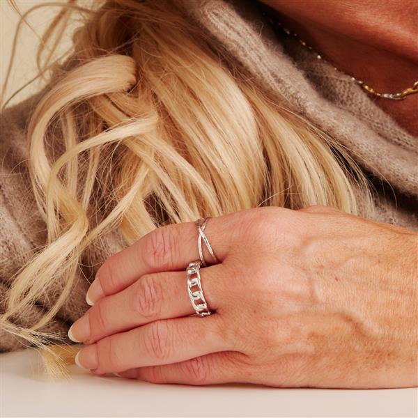 Ring, kryds, sølv, fra aagaard