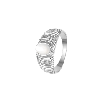 Ring, perlemor, sølv, fra aagaard