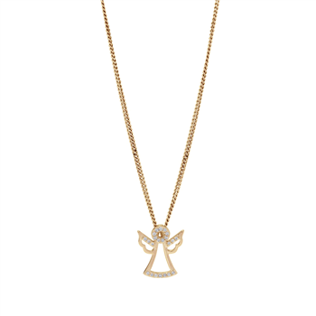 Forgyldt sølvvedhæng Engel m/kæde, fra Siersbøl