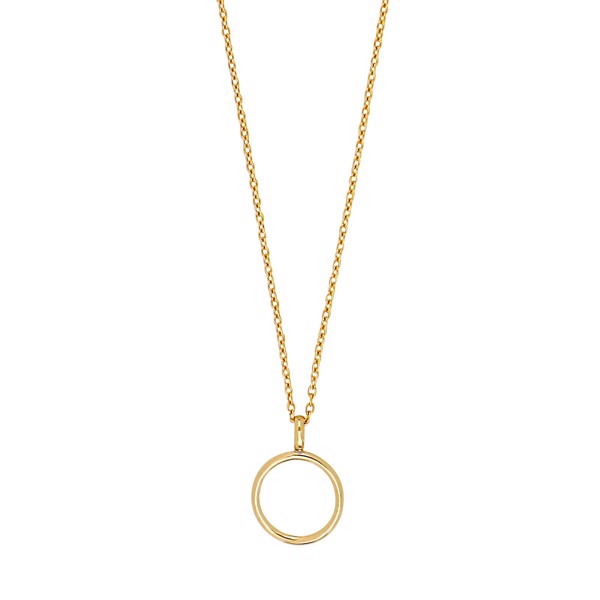 8kt. guldvedhæng cirkel inkl. forg. kæde, fra Siersbøl