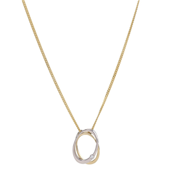 14kt. guldvedhæng bicolor m/dia. 0.050ct. W/SI ink, fra Siersbøl