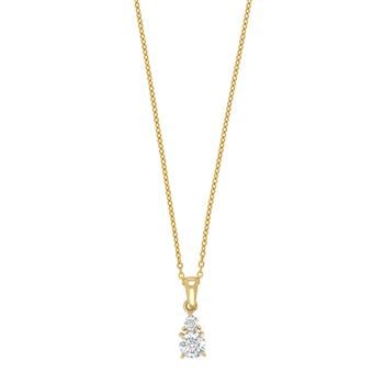 8kt. guldvedhæng m/cz inkl. forg. kæde, fra Siersbøl