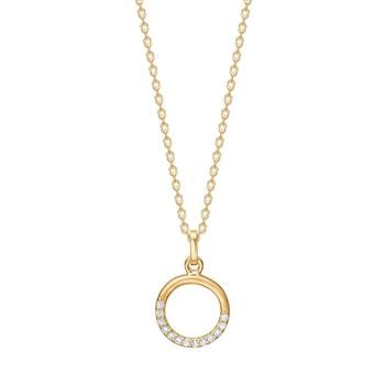 8kt. guldvedhæng m.cz inkl. forg. kæde, fra Siersbøl