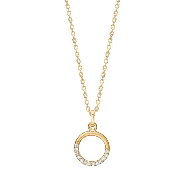 8kt. guldvedhæng m.cz inkl. forg. kæde, fra Siersbøl