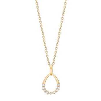 8kt. guldvedhæng m.cz inkl. forg. kæde, fra Siersbøl