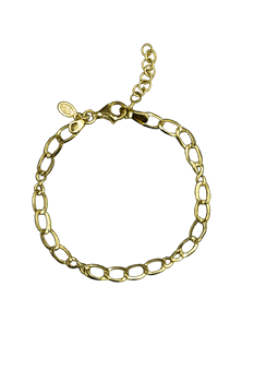 Armbånd sølv forgyldt åben oval, fra L&G