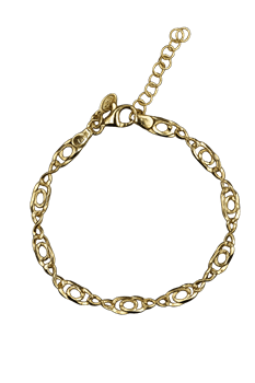Armbånd sølv forgyldt ovale cirkler, fra L&G