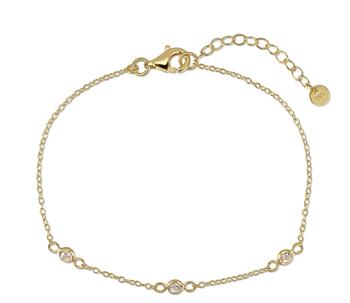 Armbånd sølv forgyldt zirkonia, fra L&G