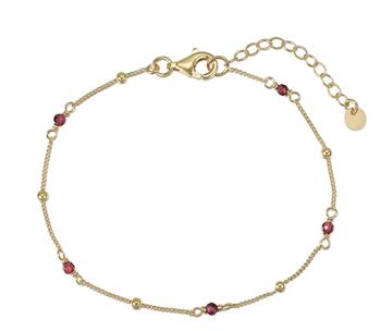 Armbånd sølv forgyldt med granat, fra L&G